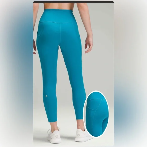 Lululemon Wunder Train High-Rise Tight Pockets 25 Hawaiian Blue size 10 NWT